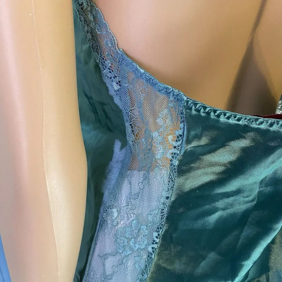 Avoidlove Fairy Y2K Slip Dress XXL Lingerie Teal Lace Satin Silky Sexy Romantic - Picture 10 of 10